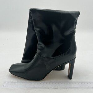 Black Women Over The Knee Boots High Chunky Heels Square Toe Fancy Pull On Shoe